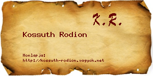 Kossuth Rodion névjegykártya